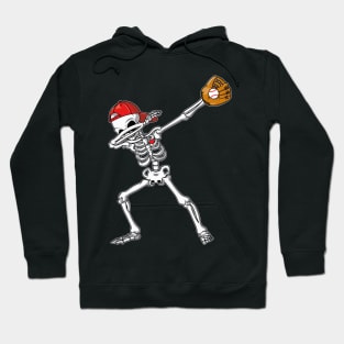 Dabbing Skeleton Baseball Funny Boys Halloween Gift Hoodie